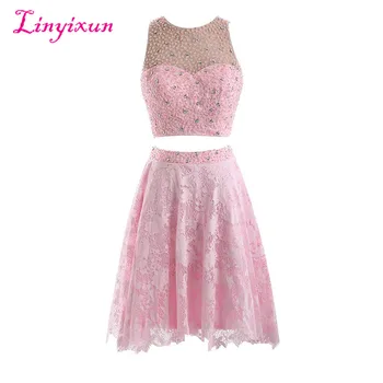 Linyixun Real Photo Fashionable Hot Sale Short Two Pieces Homecoming Dress Beaded Scoop Sleeveless Knee Length Tull Prom Dresses
Linyixun Real Photo Fashionable Hot Sale Short Two Pieces Homecoming Dress Beaded Scoop Sleeveless Knee Length Tull Prom Dresses