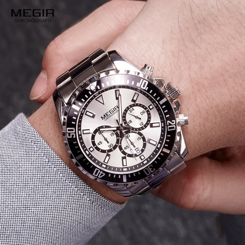 Megir Men's Green Dial Stainless Steel Quartz Watches Business Chronograph Analgue Man Wristwatch Waterproof Luminous Male Clock
Megir Men's Green Dial Stainless Steel Quartz Watches Business Chronograph Analgue Man Wristwatch Waterproof Luminous Male Clock