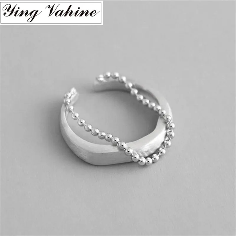ying Vahine 100% 925 Sterling Silver Matte Surface Small Round Beads Chain Tassel Open Rings for Women
ying Vahine 100% 925 Sterling Silver Matte Surface Small Round Beads Chain Tassel Open Rings for Women