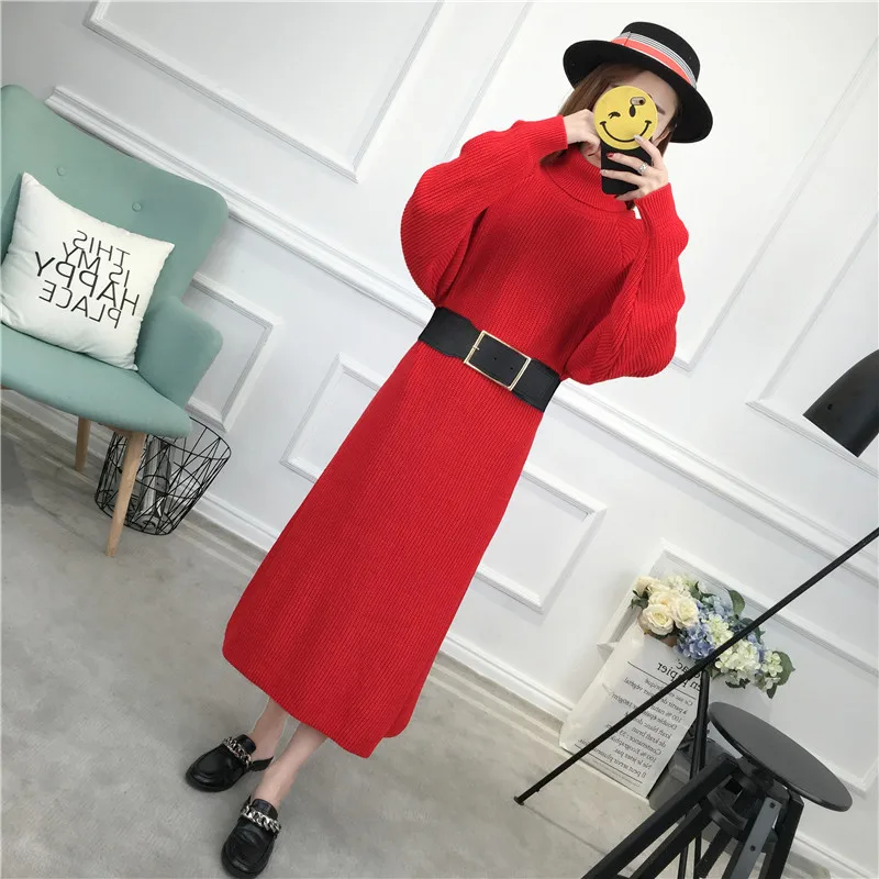 Casual Long Sweater Dress Autumn Winter Long Sexy Turtleneck Bodycon Dresses With Belt Loose Solid Green Knitted Dress Korean
Casual Long Sweater Dress Autumn Winter Long Sexy Turtleneck Bodycon Dresses With Belt Loose Solid Green Knitted Dress Korean