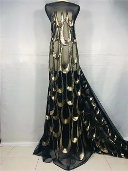 African Sequins Lace Fabric 2019 Embroidered Nigerian Laces Fabrics High Quality French Tulle Lace Fabric For Women Black Gold
African Sequins Lace Fabric 2019 Embroidered Nigerian Laces Fabrics High Quality French Tulle Lace Fabric For Women Black Gold