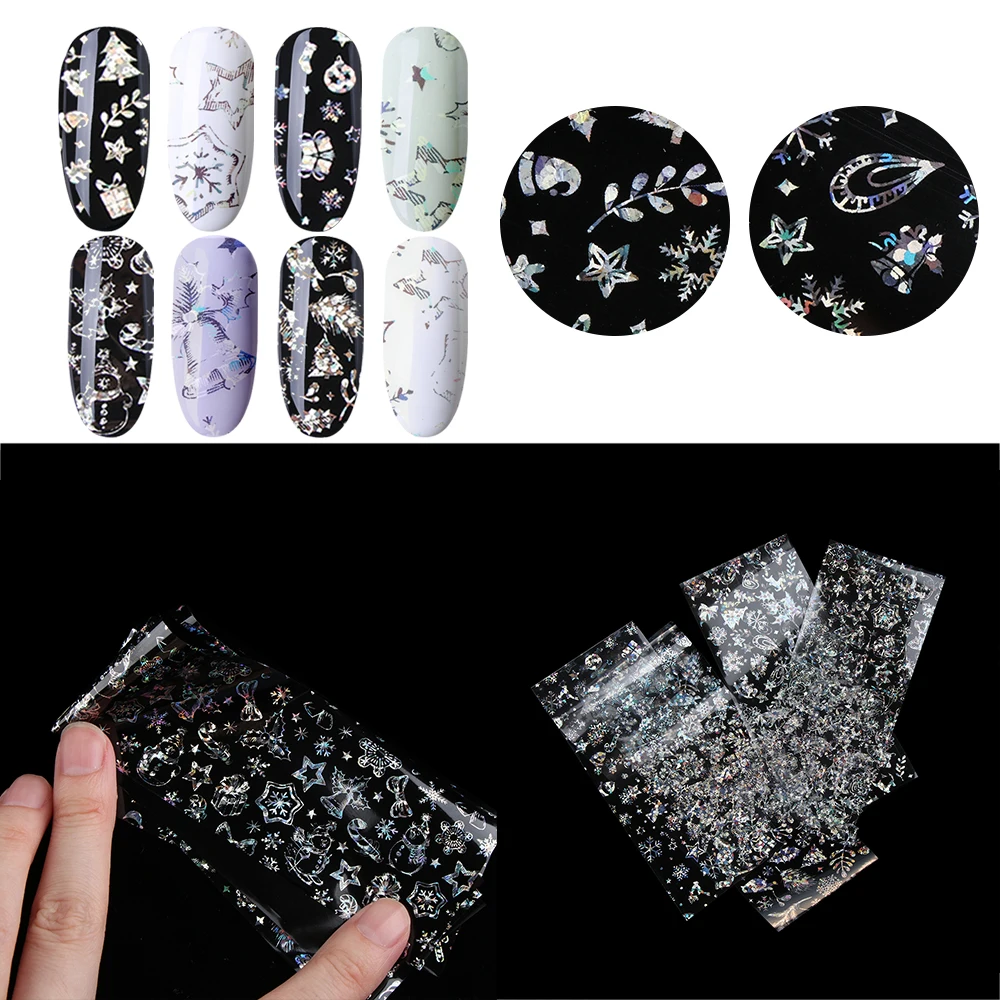8 Sheets Christmas Snowflakes Stickers Holographic Nail Foil Set Dazzling Nail Art Decorations Adhesive Tips DIY Manicure Decals
8 Sheets Christmas Snowflakes Stickers Holographic Nail Foil Set Dazzling Nail Art Decorations Adhesive Tips DIY Manicure Decals
