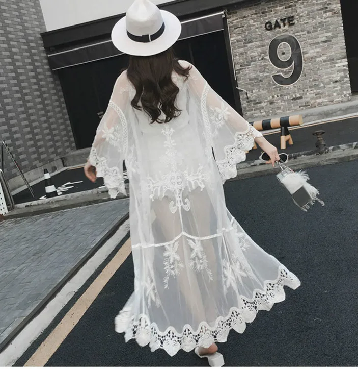 2018 Summer Casual loose embroidery white lace shirts women hollow out lace kimonos women long beach kimonos long lace capes
2018 Summer Casual loose embroidery white lace shirts women hollow out lace kimonos women long beach kimonos long lace capes