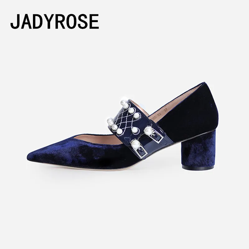 Vintage Women Formal Dress Pumps Pointed Toe Blue Flock Square High Heels Party Prom Ladies Shoes Pearl Beaded Zapatos Mujer
Vintage Women Formal Dress Pumps Pointed Toe Blue Flock Square High Heels Party Prom Ladies Shoes Pearl Beaded Zapatos Mujer
