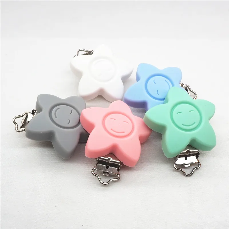 Chenkai 10pcs BPA Free Silicone Flower Clips DIY Baby Teether Pacifier Dummy Montessori Sensory Holder Toy Smile Face Star Clips
Chenkai 10pcs BPA Free Silicone Flower Clips DIY Baby Teether Pacifier Dummy Montessori Sensory Holder Toy Smile Face Star Clips