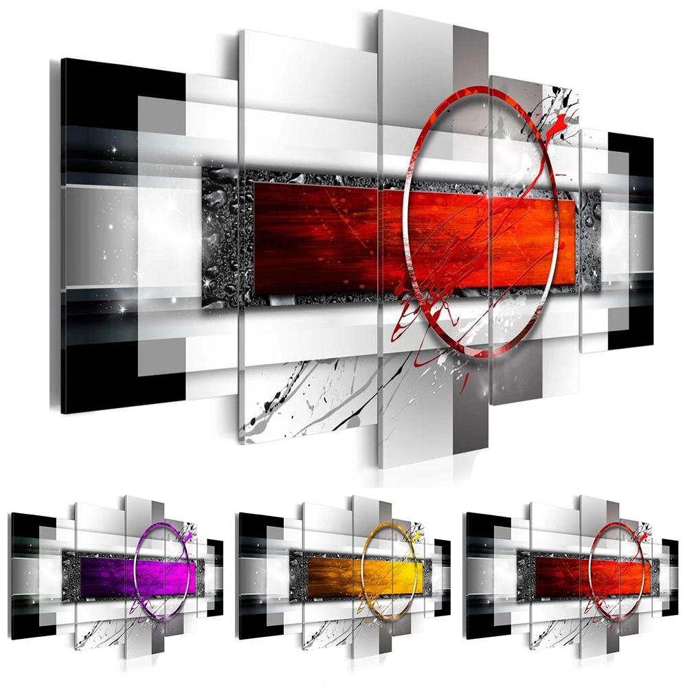 No Frame Fashion Wall Art Canvas Painting 5 Pieces Red Yellow Purple Abstract Water Droplets and Rings Modern Home Decoration
No Frame Fashion Wall Art Canvas Painting 5 Pieces Red Yellow Purple Abstract Water Droplets and Rings Modern Home Decoration