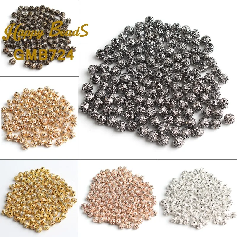 6MM Rose Gold Silver Black Plated Metal Crystal Rhinestone Ball Spacer Beads For Jewelry Making Diy Bracelet 100Pcs
6MM Rose Gold Silver Black Plated Metal Crystal Rhinestone Ball Spacer Beads For Jewelry Making Diy Bracelet 100Pcs