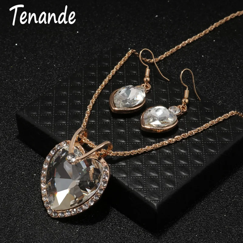 Tenande Gorgeous Big Statement Crystal Love Heart Necklaces Earrings for Women Bridal Wedding Jewelry Sets Gold Color Collier
Tenande Gorgeous Big Statement Crystal Love Heart Necklaces Earrings for Women Bridal Wedding Jewelry Sets Gold Color Collier