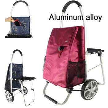 Aluminum alloy home Shopping Cart Portable Foldable hand cart shopping trolley For Flat Ground with seat Storage pocket
Aluminum alloy home Shopping Cart Portable Foldable hand cart shopping trolley For Flat Ground with seat Storage pocket