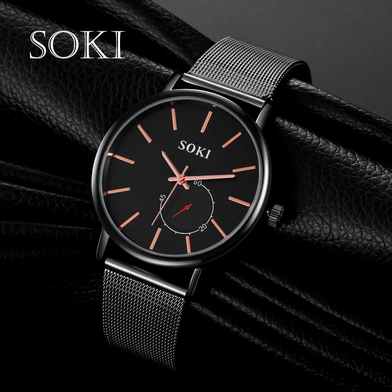 Leisure Ladies Unisex Quartz Watch Lastest SOKI Concise Mesh Strap Multicolor Black Rose Gold Round Mesh Watch Relogio Feminino
Leisure Ladies Unisex Quartz Watch Lastest SOKI Concise Mesh Strap Multicolor Black Rose Gold Round Mesh Watch Relogio Feminino