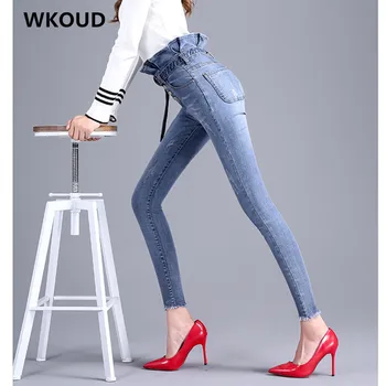 WKOUD 2019 High Waist Jeans For Women New Blue Elastic Denim Pencil Pants Casual Spring Skinny Female Boyfriend Trousers P8866
WKOUD 2019 High Waist Jeans For Women New Blue Elastic Denim Pencil Pants Casual Spring Skinny Female Boyfriend Trousers P8866