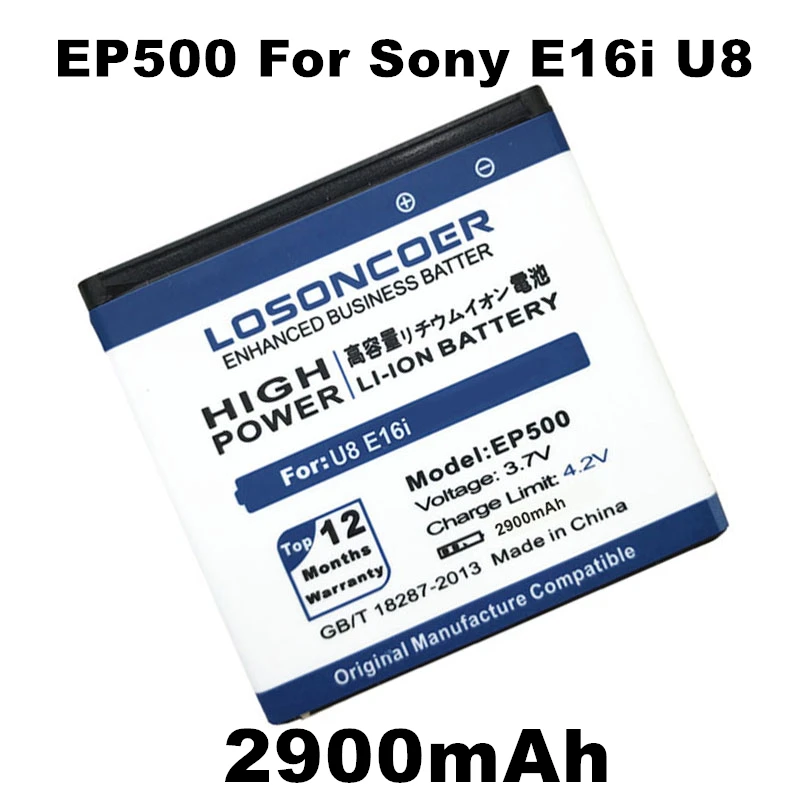 LOSONCOER 2900mAh EP500 For Sony Ericsson Xperia ST17I ST15I WT18I X8 U5I E15i wt18i wt19i U8 Mobile Phone Battery+Quick Arrive
LOSONCOER 2900mAh EP500 For Sony Ericsson Xperia ST17I ST15I WT18I X8 U5I E15i wt18i wt19i U8 Mobile Phone Battery+Quick Arrive