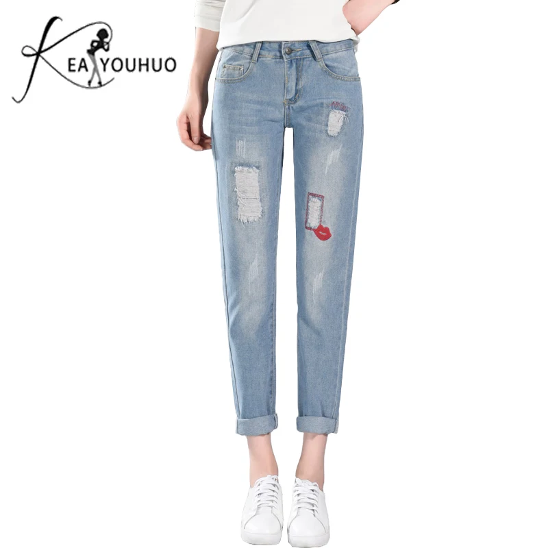 2018 Ladies High Waist Ripped Jeans For Women Trousers Denim Vintage Loose Pencil Pants Boyfriend Jeans Woman Mujer Jean Femme
2018 Ladies High Waist Ripped Jeans For Women Trousers Denim Vintage Loose Pencil Pants Boyfriend Jeans Woman Mujer Jean Femme