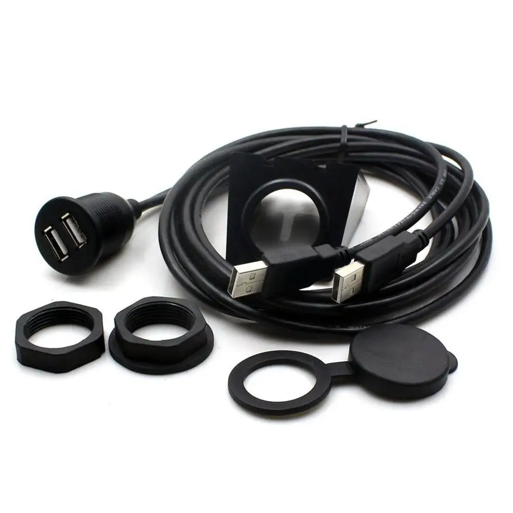 Dual USB Socket Extension Cable Car Van Dashboard Flush Mount 2 USB Plug Lead Panel Data Cord Motorcycle Wire Charger
Dual USB Socket Extension Cable Car Van Dashboard Flush Mount 2 USB Plug Lead Panel Data Cord Motorcycle Wire Charger