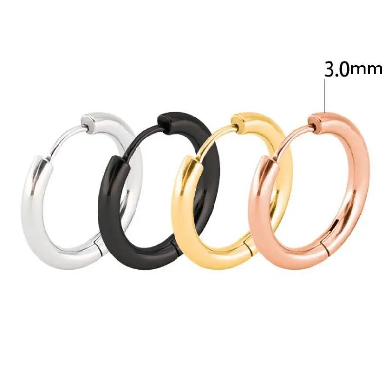 2 pieces 3.0mm Thicker Rose Gold 316L Stainless Steel Round Hoop Earrings Rose Gold Small Circle Jewelry Women
2 pieces 3.0mm Thicker Rose Gold 316L Stainless Steel Round Hoop Earrings Rose Gold Small Circle Jewelry Women