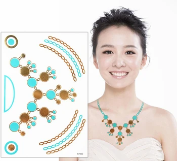 4sheets 21x15cm fake jewelry large Gold and Blue Metallic tattoo Temporary Beach Flash Tattoo Turquoise
4sheets 21x15cm fake jewelry large Gold and Blue Metallic tattoo Temporary Beach Flash Tattoo Turquoise