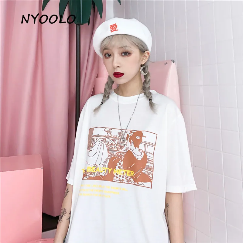 NYOOLO Novelty design Geisha letters Print summer t shirt Casual streetwear Short Sleeve O-neck T-Shirt women clothing tops tee
NYOOLO Novelty design Geisha letters Print summer t shirt Casual streetwear Short Sleeve O-neck T-Shirt women clothing tops tee