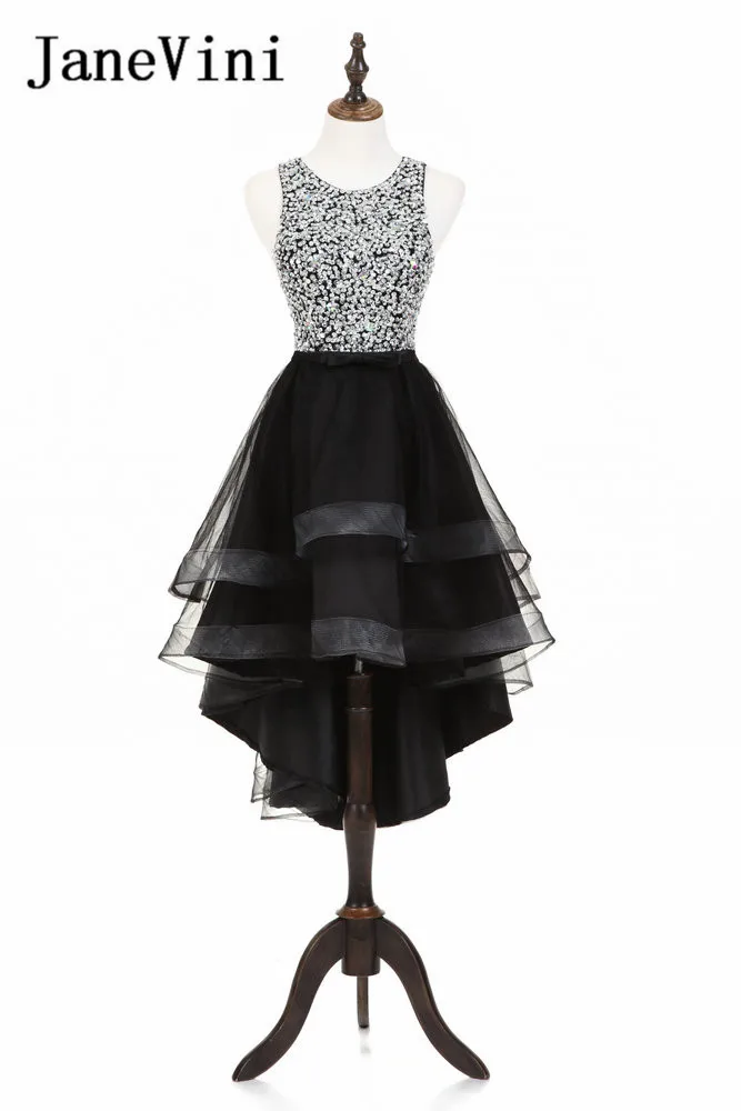 JaneVini Black High Low Bridesmaid Dress for Wedding Sequins Beading Tulle Formal Party Gowns Tea-Length Thvestidos Festa Longo
JaneVini Black High Low Bridesmaid Dress for Wedding Sequins Beading Tulle Formal Party Gowns Tea-Length Thvestidos Festa Longo