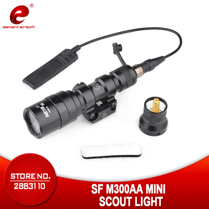 Element SF M300AA Mini Scout Light Gun Tactical Flashlight Penligh 200 Lumens Aluminum Portable LED Torch Weapon Lights EX 399
Element SF M300AA Mini Scout Light Gun Tactical Flashlight Penligh 200 Lumens Aluminum Portable LED Torch Weapon Lights EX 399