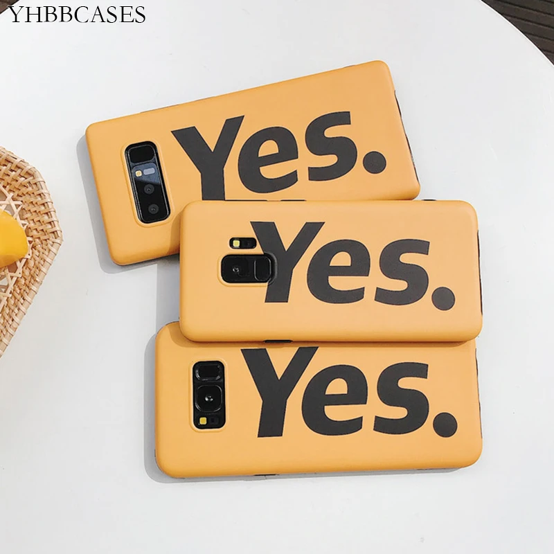 YHBBCASES Phone Case Fashion Letter "YES" IMD Cover For Samsung Galaxy S10 Plus S8 S9 Note 8 9 Cases Yellow Silicone Soft Case
YHBBCASES Phone Case Fashion Letter "YES" IMD Cover For Samsung Galaxy S10 Plus S8 S9 Note 8 9 Cases Yellow Silicone Soft Case