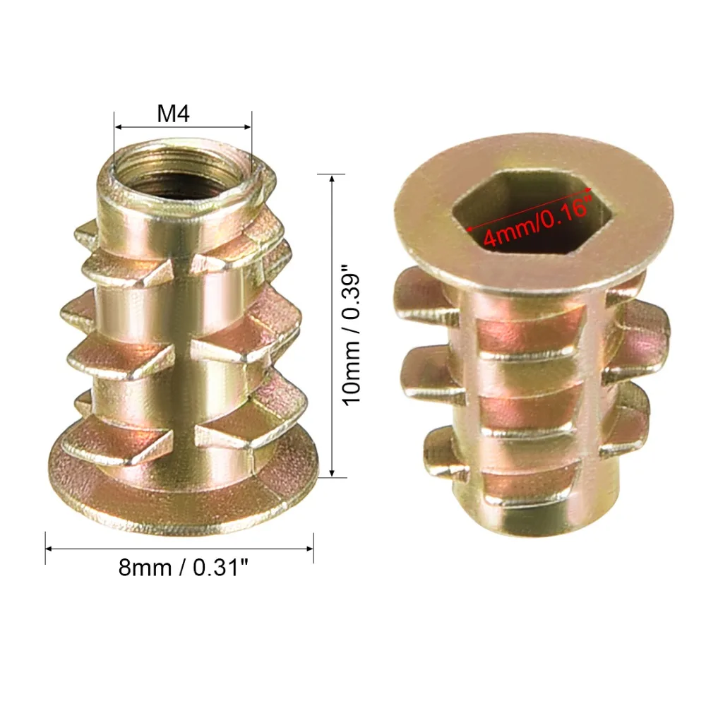 Uxcell Hot 20pcs/30pcs/50pcs M4x10mm Zinc Alloy Threaded Insert Nuts Hex Socket Furniture Nut For Wood Insert Nut Hex Drive Head
Uxcell Hot 20pcs/30pcs/50pcs M4x10mm Zinc Alloy Threaded Insert Nuts Hex Socket Furniture Nut For Wood Insert Nut Hex Drive Head