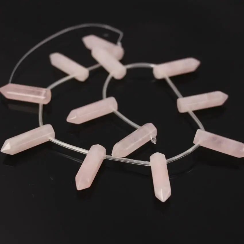 Approx12pcs/Strand Natural Pink Quartz Faceted Hexagonal Point Pendant,Crystal Bullet Shape Top Drilled Beads Jewelry Necklace
Approx12pcs/Strand Natural Pink Quartz Faceted Hexagonal Point Pendant,Crystal Bullet Shape Top Drilled Beads Jewelry Necklace