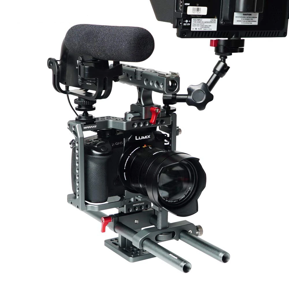 WARAXE GH4 GH4S GH5 GH5S Video Camera Cage Kit Built-in QR Plate for Panasonic Lumix GH5 GH4 GH5S to Fit Arca Swis
WARAXE GH4 GH4S GH5 GH5S Video Camera Cage Kit Built-in QR Plate for Panasonic Lumix GH5 GH4 GH5S to Fit Arca Swis