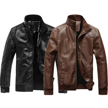 Autumn Male Leather Jacket 2019 New Fashion Black Brown Men Stand Collar Coats Leather Biker Jackets Plus Size 3XL
Autumn Male Leather Jacket 2019 New Fashion Black Brown Men Stand Collar Coats Leather Biker Jackets Plus Size 3XL