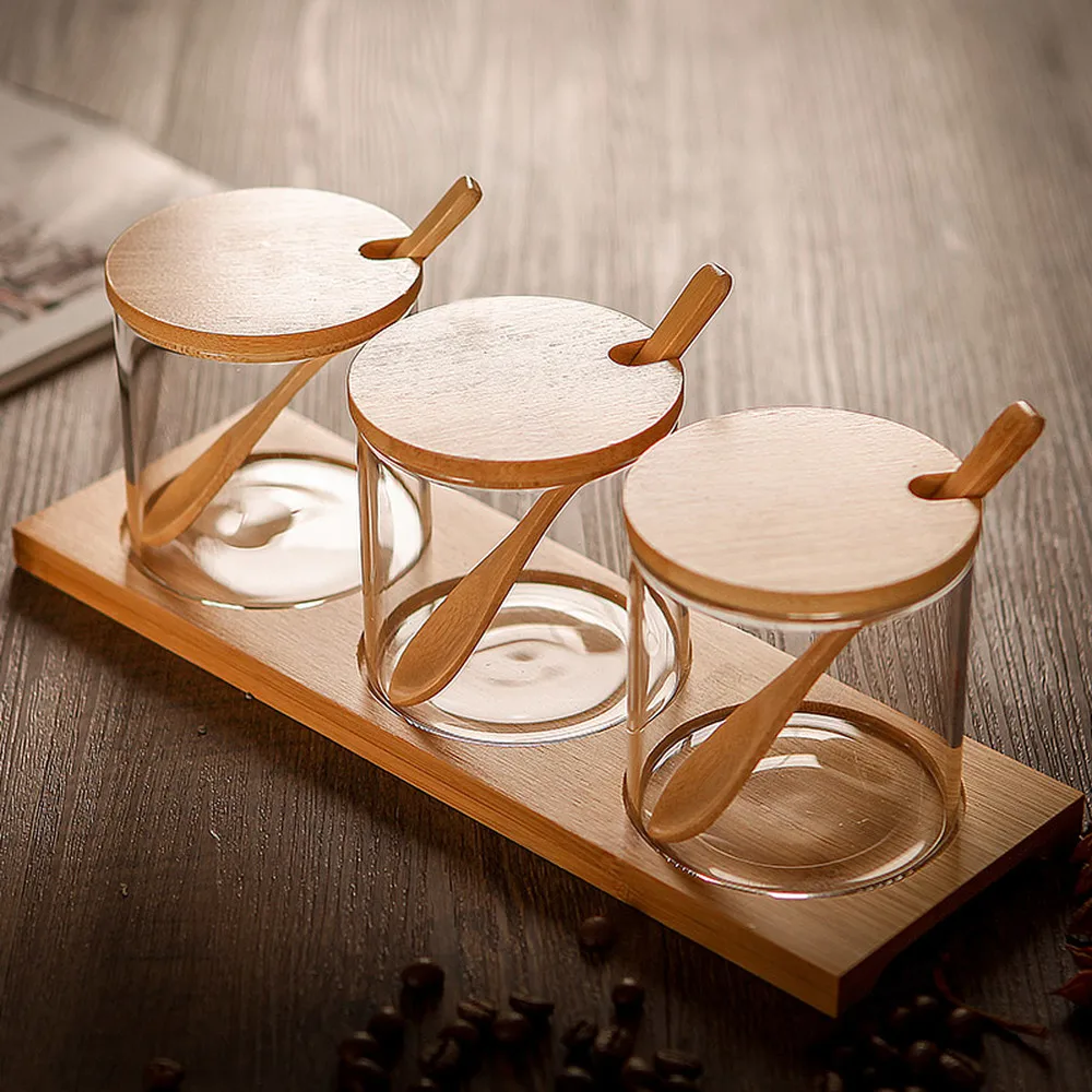 Creative kitchen supplies seasoning jar set glass seasoning cans three sets of spice storage bottles wx9061556
Creative kitchen supplies seasoning jar set glass seasoning cans three sets of spice storage bottles wx9061556
