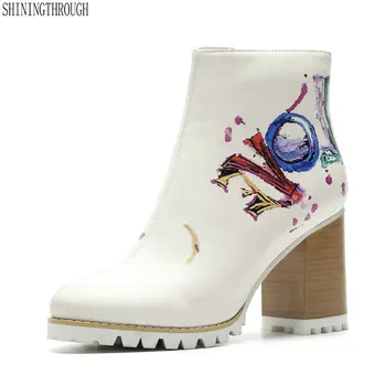 Fashion New Women Prints Ankle Boots High Heels Zipper Night Club Party Shoes Woman Punk Autumn Winter Basic Boots Pumps
Fashion New Women Prints Ankle Boots High Heels Zipper Night Club Party Shoes Woman Punk Autumn Winter Basic Boots Pumps