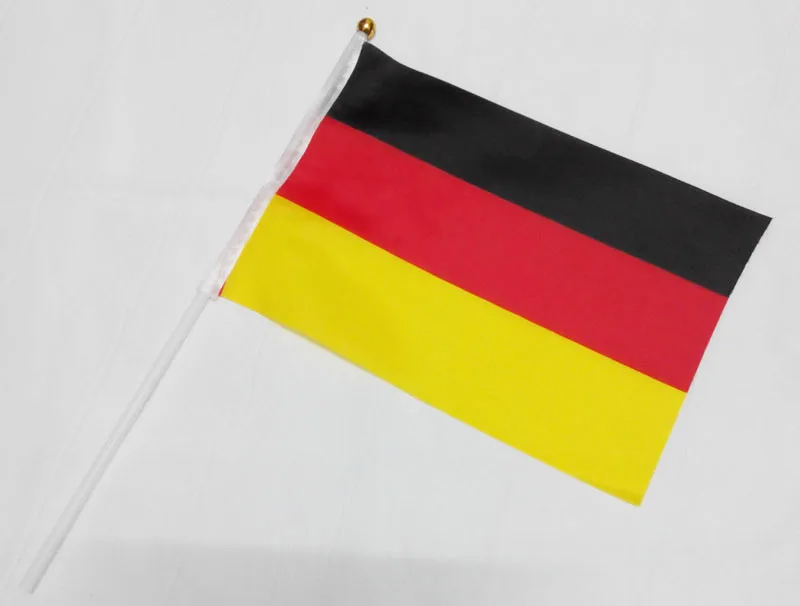 12 pieces a dozen of Germany hand flags measure 14x21cm/20x30cm/30x45cm not fade polyester material with plastic flagpoles
12 pieces a dozen of Germany hand flags measure 14x21cm/20x30cm/30x45cm not fade polyester material with plastic flagpoles
