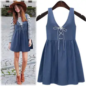 ladies denim jumper dresses