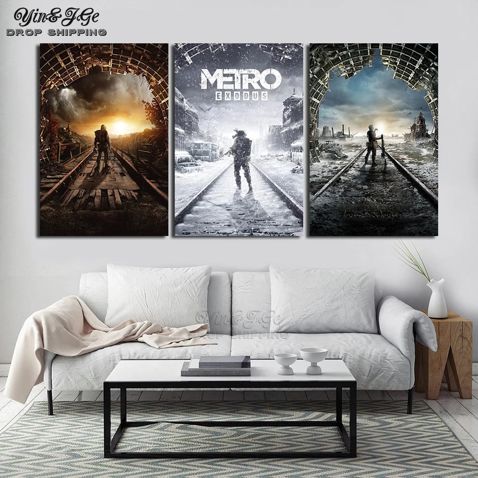 Wall Art Canvas Printing Type Style Modular Picture 3 Pieces Game Metro Exodus Poster For Modern Living Room Home Decorative
Wall Art Canvas Printing Type Style Modular Picture 3 Pieces Game Metro Exodus Poster For Modern Living Room Home Decorative