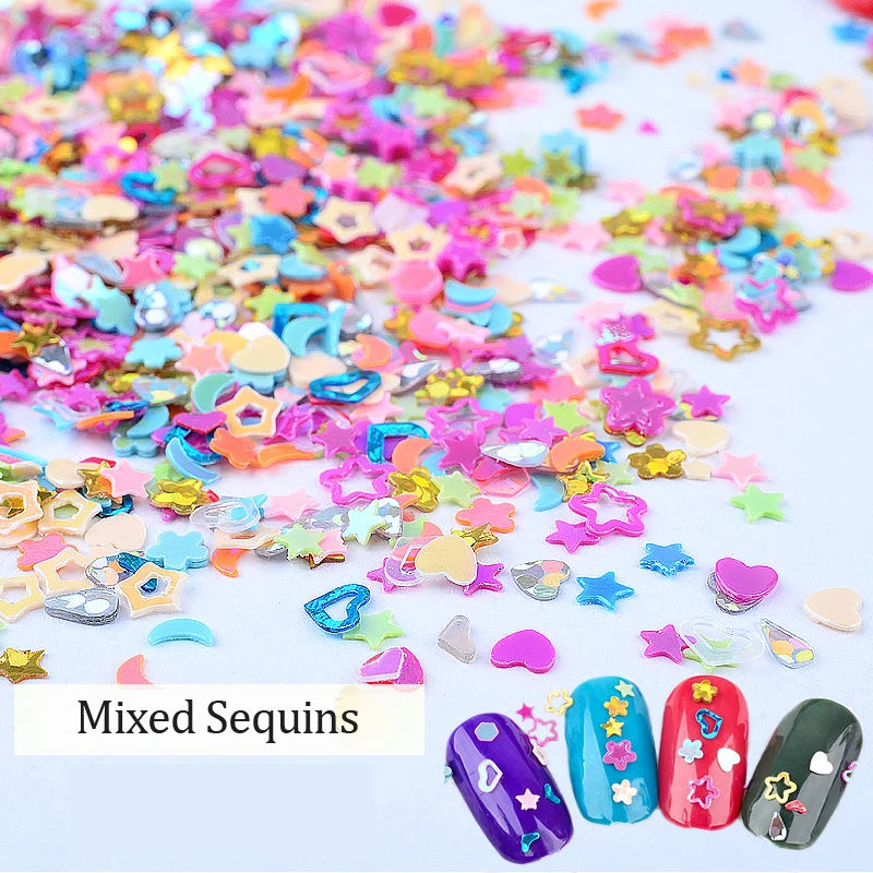 5000 pcs/bag Colorful Decals Heart Five-pointed Star Nail Art Decoration Glitter Sequins Mix Designs 3d DIY Accessories
5000 pcs/bag Colorful Decals Heart Five-pointed Star Nail Art Decoration Glitter Sequins Mix Designs 3d DIY Accessories