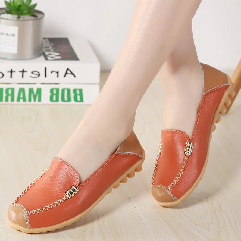 2019 Spring Women Flats Genuine Leather Shoes Woman Slip On Ballet Loafers Female Moccasins New Plus Size Comfort Ladies Shoes 
2019 Spring Women Flats Genuine Leather Shoes Woman Slip On Ballet Loafers Female Moccasins New Plus Size Comfort Ladies Shoes
