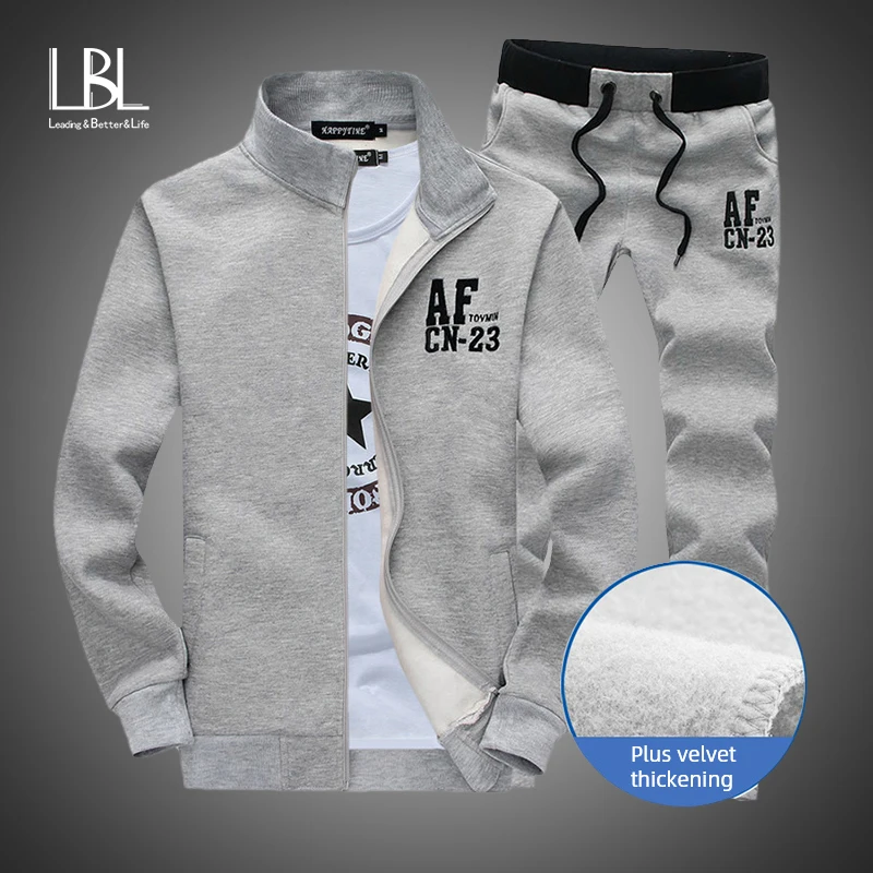 Men Plus Velvet Sets Brand Tracksuit Fashion Sporting Suit Autumn 2PC Sweatshirt +Sweatpants Mens Thicken Clothing 2 Pieces Sets
Men Plus Velvet Sets Brand Tracksuit Fashion Sporting Suit Autumn 2PC Sweatshirt +Sweatpants Mens Thicken Clothing 2 Pieces Sets