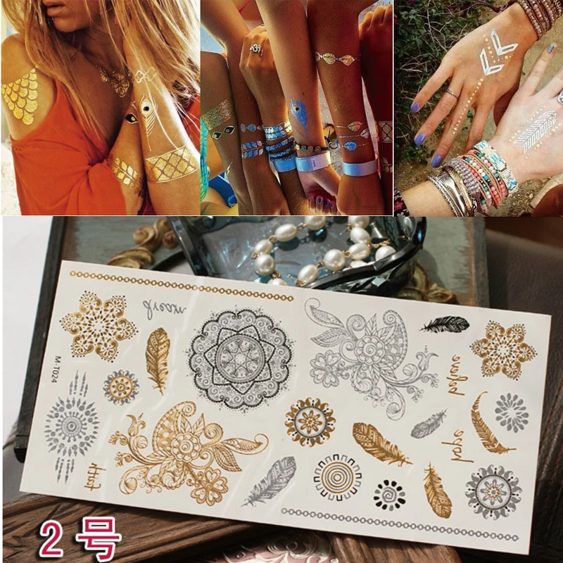 1PC Flash Metallic Waterproof Tattoo Gold Silver Women Fashion Henna Peacock Feather Design Face Freckle Temporary Tattoo
1PC Flash Metallic Waterproof Tattoo Gold Silver Women Fashion Henna Peacock Feather Design Face Freckle Temporary Tattoo
