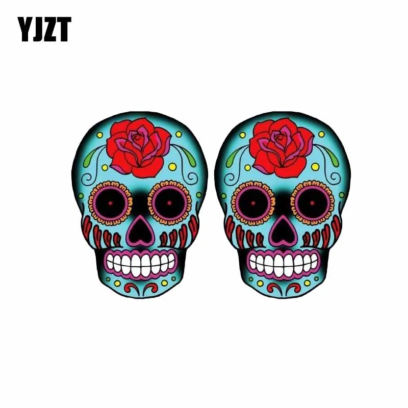 YJZT 2X 7.3CM*9.9CM SUGAR SKULL Mexican Rose Car Stciker Reflective Decal PVC 6-0108
YJZT 2X 7.3CM*9.9CM SUGAR SKULL Mexican Rose Car Stciker Reflective Decal PVC 6-0108