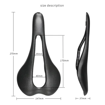 Full Carbon Fiber Seat Bicycle Saddle Seat MTB Bicycle Seat Cushion road carbon saddle 275mm-147mm
Full Carbon Fiber Seat Bicycle Saddle Seat MTB Bicycle Seat Cushion road carbon saddle 275mm-147mm
