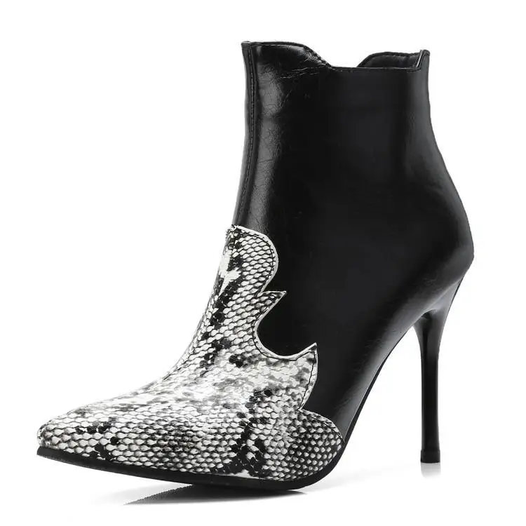 Women Sexy Pointed Toe Serpentine High-heeled Ankle Boots Autumn Leather Shoes E9
Women Sexy Pointed Toe Serpentine High-heeled Ankle Boots Autumn Leather Shoes E9