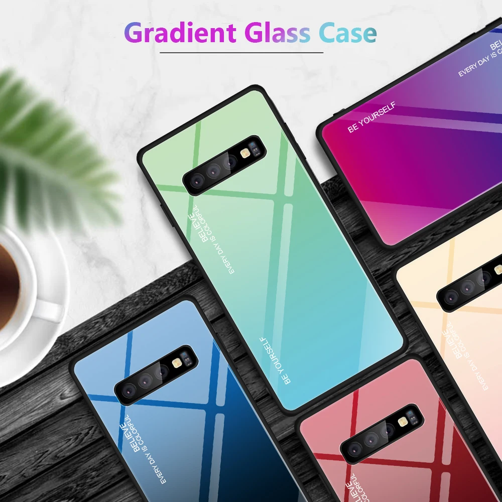 Чехол из закаленного стекла для Samaung A7 2018 S10e S10 Plus S8 S9 A5 2017 A6 A8 J4 J6 J8 A9 Note 9 8 A9S цветной