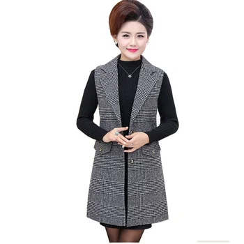 Plaid Vest Jacket 2019 Spring Autumn New Women Sleeveless Slim Jacket Single-breasted Casual Middle-aged Ladies Waistcoat 5XL
Plaid Vest Jacket 2019 Spring Autumn New Women Sleeveless Slim Jacket Single-breasted Casual Middle-aged Ladies Waistcoat 5XL