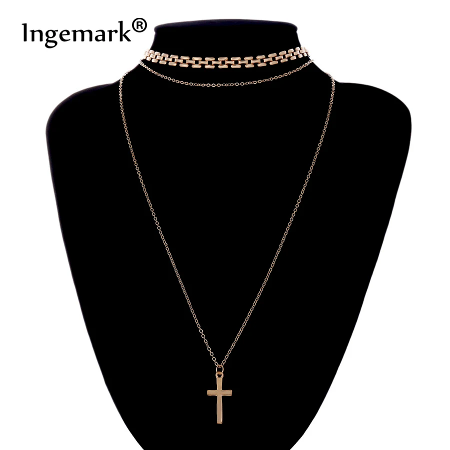 Ingemark Chunky Chain Choker Necklace for Women Cross Jesus Christ Pendant Multilayer Necklace for Girl Lady Fashion Jewelry
Ingemark Chunky Chain Choker Necklace for Women Cross Jesus Christ Pendant Multilayer Necklace for Girl Lady Fashion Jewelry