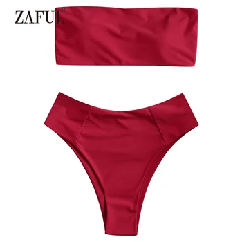ZAFUL Bikini Swimwear Women Bandeau Collar High Waisted Swimsuit Strapless High Leg Bathing Suit Summer Biquni maillot de bain
ZAFUL Bikini Swimwear Women Bandeau Collar High Waisted Swimsuit Strapless High Leg Bathing Suit Summer Biquni maillot de bain
