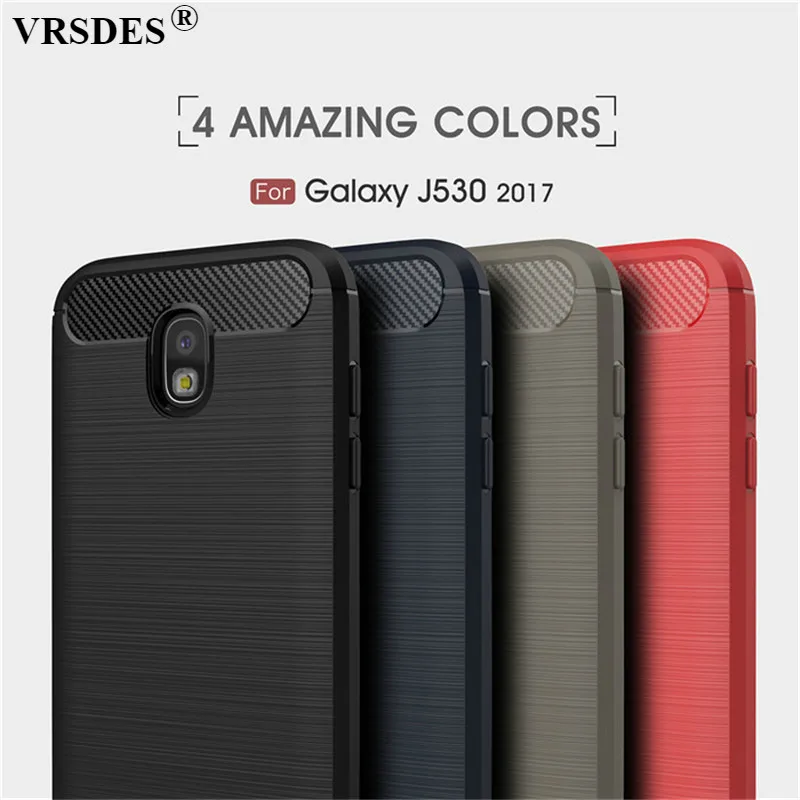 Фото Чехол для Samsung Galaxy J3 J5 J7 2017 гибридный мягкий чехол из матового углеволокна Pro J730 J530