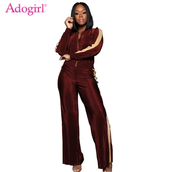 Adogirl Women Velvet Tracksuit Two Piece Set Long Sleeve Zipper Short Jacket Coat Wide Leg Pants Casual Outfits Sporting Suits
Adogirl Women Velvet Tracksuit Two Piece Set Long Sleeve Zipper Short Jacket Coat Wide Leg Pants Casual Outfits Sporting Suits