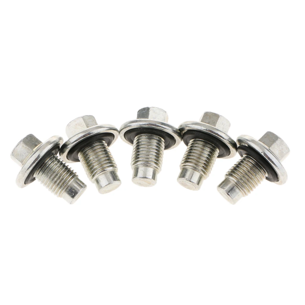 10x Engine Oil Pan Drain Plug Bolt & Rubber Gasket For Chrysler Dodge Jeep Ford Fiat (M14 x 1.5)