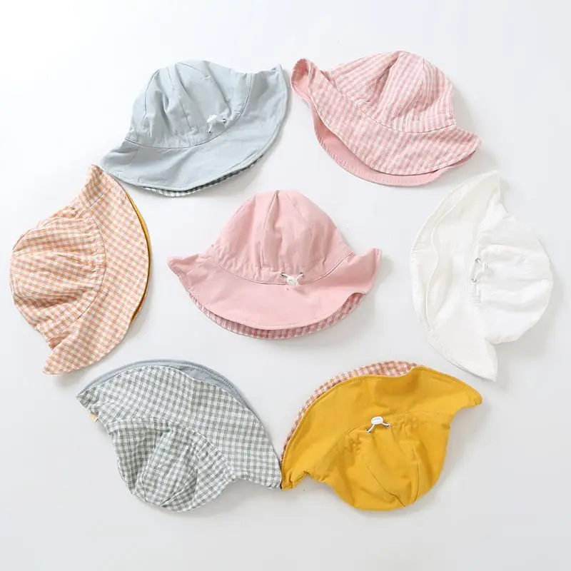 Autumn Baby Hat Girls Toddler Double Sided Adjustable Plaid Print Bucket Hats Caps Reversible Kids Sunhat Cute Baby Hat 2-5Y
Autumn Baby Hat Girls Toddler Double Sided Adjustable Plaid Print Bucket Hats Caps Reversible Kids Sunhat Cute Baby Hat 2-5Y