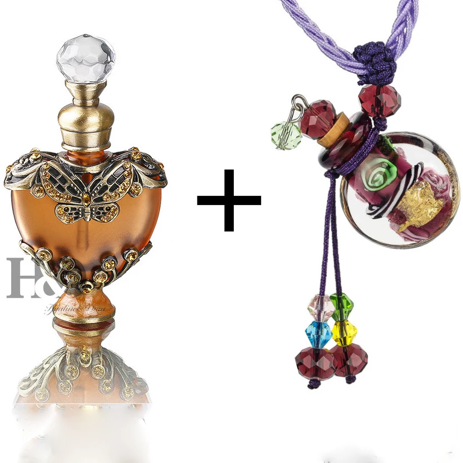 H&D Women's Fashion Vintage Heart Shape Empty Refillable Metal Glass Perfume Bottle Essential Oil Diffuser Bottle Stopper Gifts
H&D Women's Fashion Vintage Heart Shape Empty Refillable Metal Glass Perfume Bottle Essential Oil Diffuser Bottle Stopper Gifts