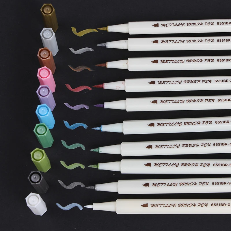 10 Colors Manga Anime Metallic Art Marker Calligraphy Brush Pens Graffiti Sketching Markers For Drawing Office School Supplies
10 Colors Manga Anime Metallic Art Marker Calligraphy Brush Pens Graffiti Sketching Markers For Drawing Office School Supplies